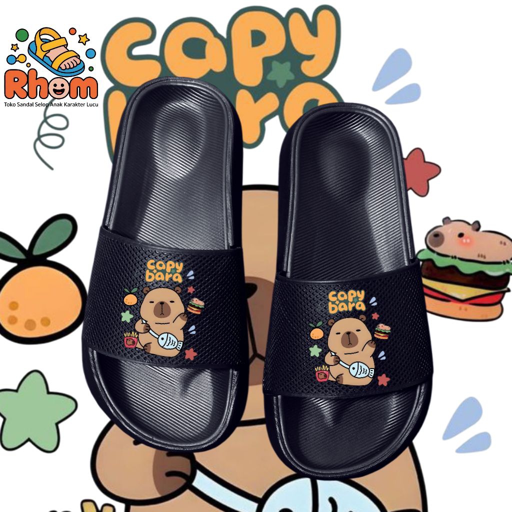 sandal anak viral karakter CAPY BARA ukuran 26 - 40 laki laki & perempuan