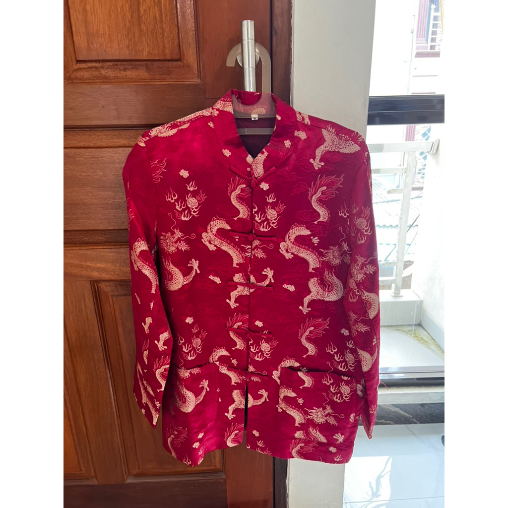 Preloved Atasan Cheongsam Furing Lengan Panjang Pria