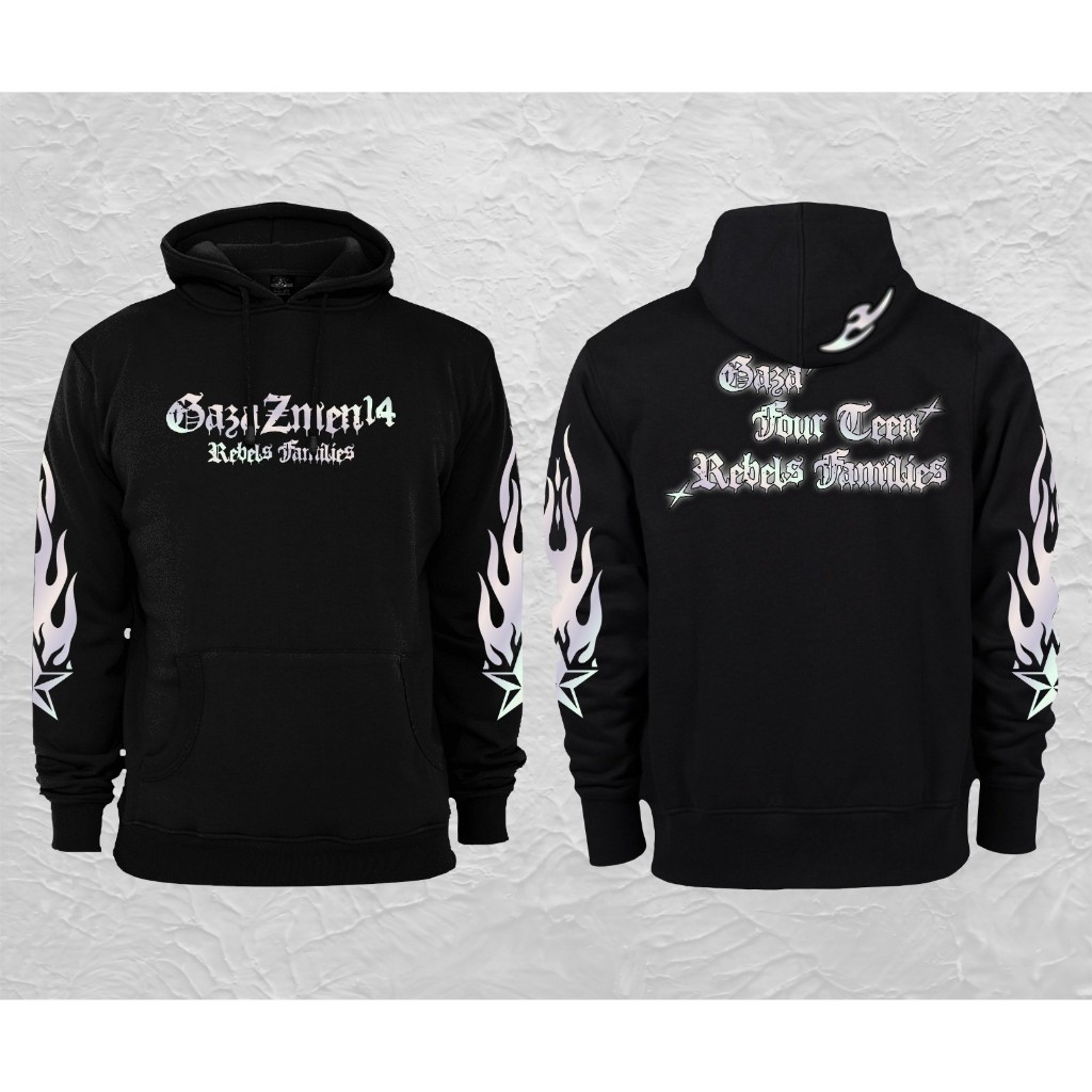 HOODIE GAZA ZMEN14 SABLON REFLEKTIF MENYALA BAHAN FLEECE l HOODIE GAZA TERBARU