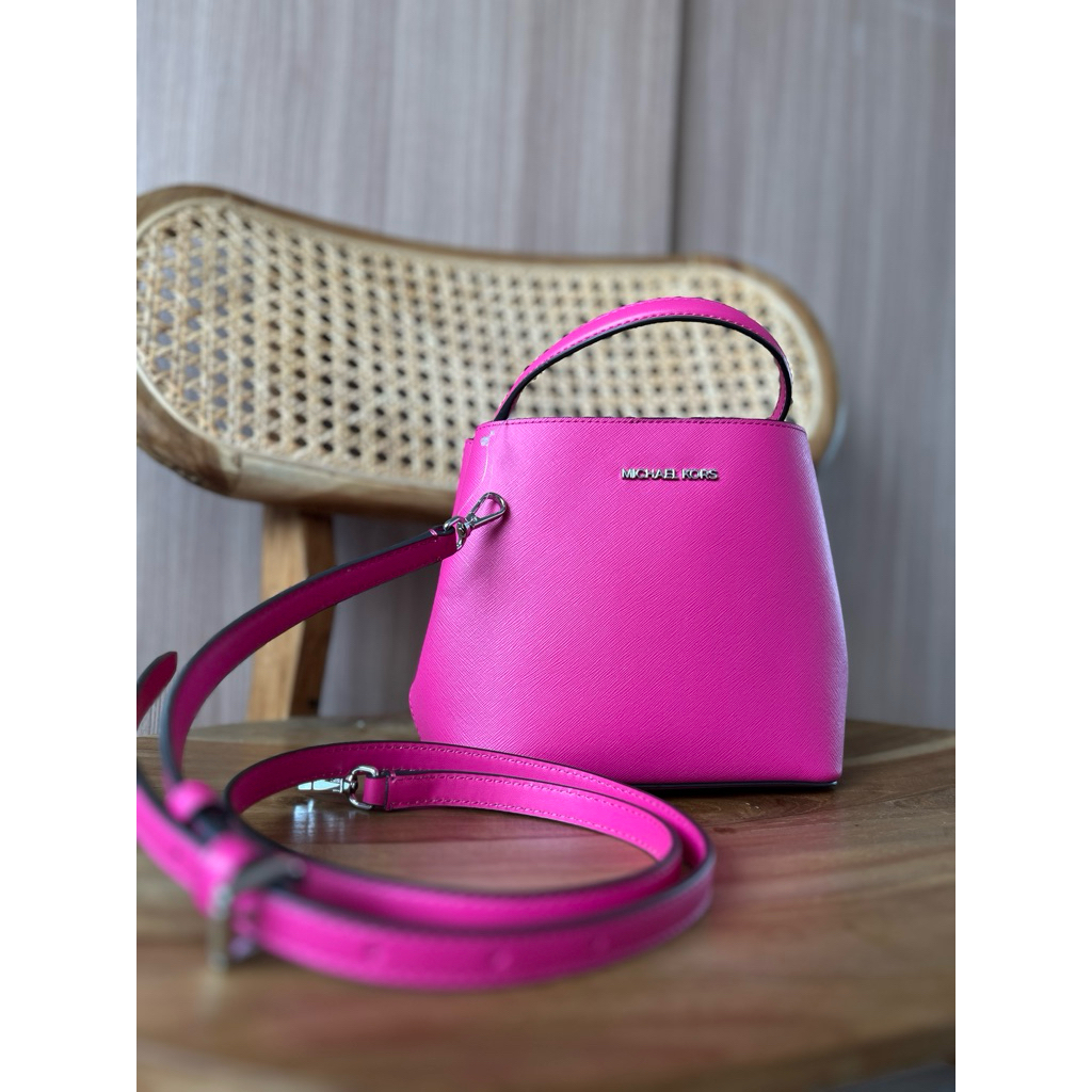 mk pratt pink sling bag