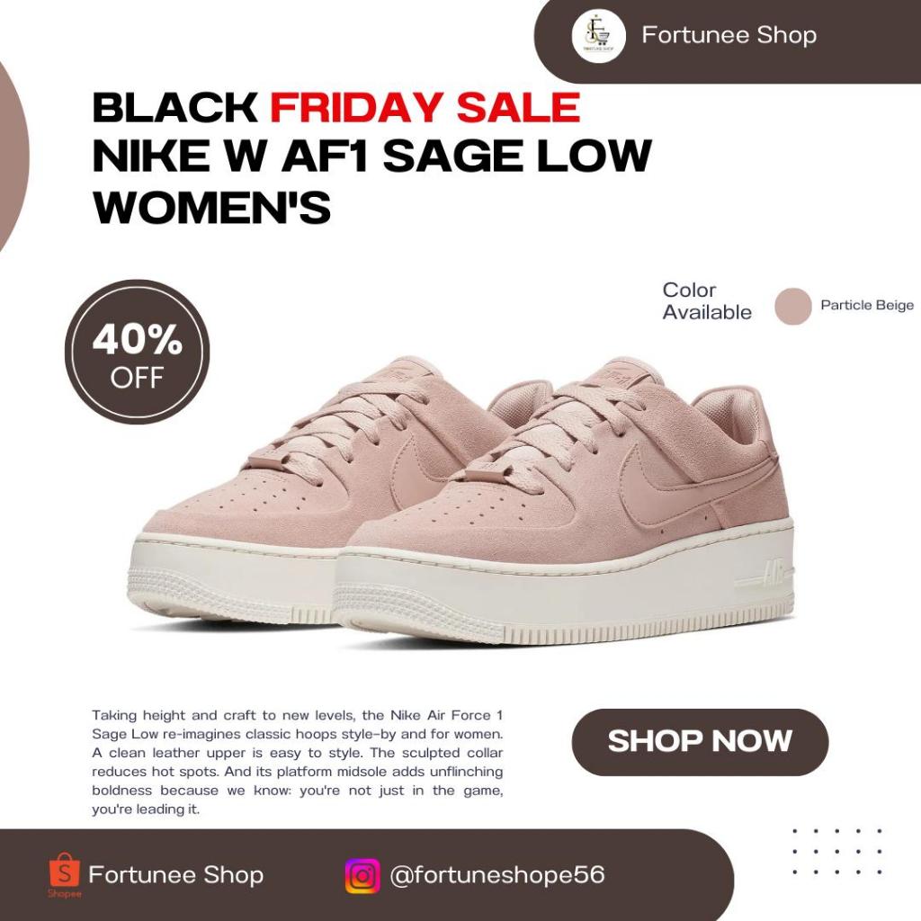Sepatu Sneakers Wanita Nike W Af1 Sage Low Women's Basketball Shoes - Particle Beige Sale 50%