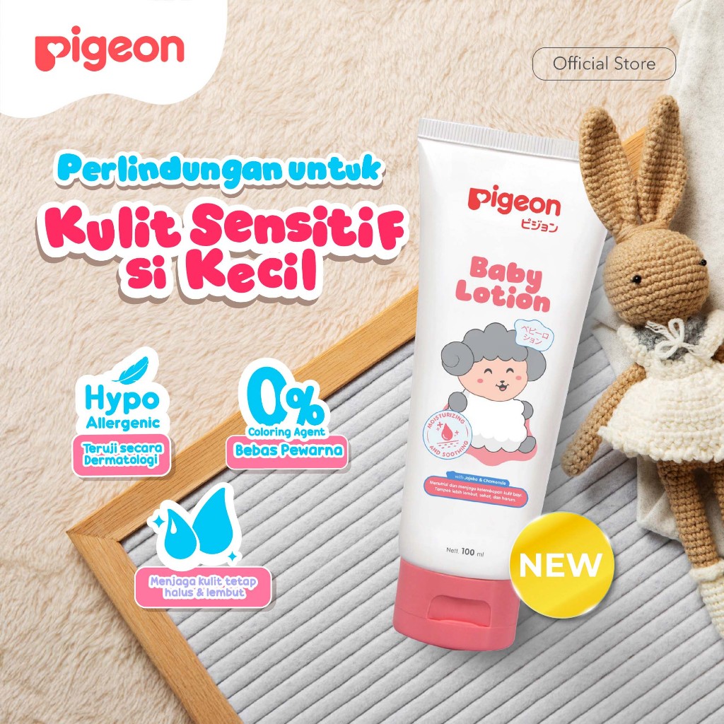 PIGEON Baby Lotion 100Ml - PF | Lotion Bayi | Losion Pelembut Kulit Bayi | Lotion Krim Muka dan bada