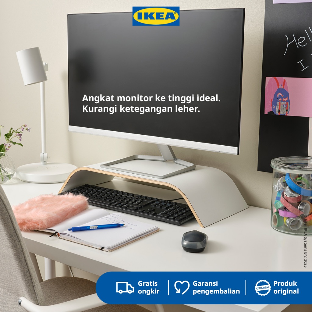 IKEA SIGFINN Stand Monitor Tinggi Minimalis Putih