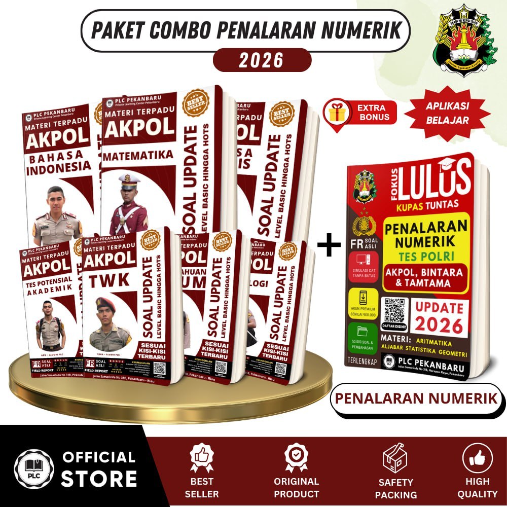 PLC Buku Materi & Bank Soal Persiapan Tes Masuk AKPOL 2026 Paket Spesial 8 Buku