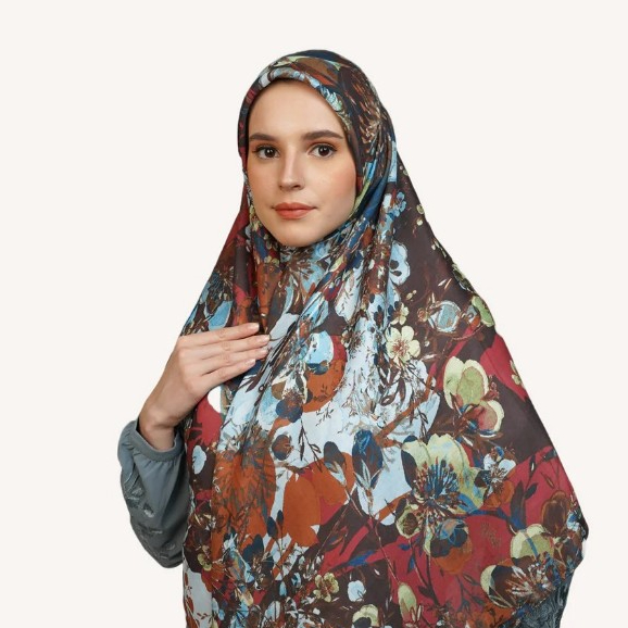 Elzatta Hijab Jilbab Kerudung Segi Empat Motif Premium Kaila TR Azalea Syar'i