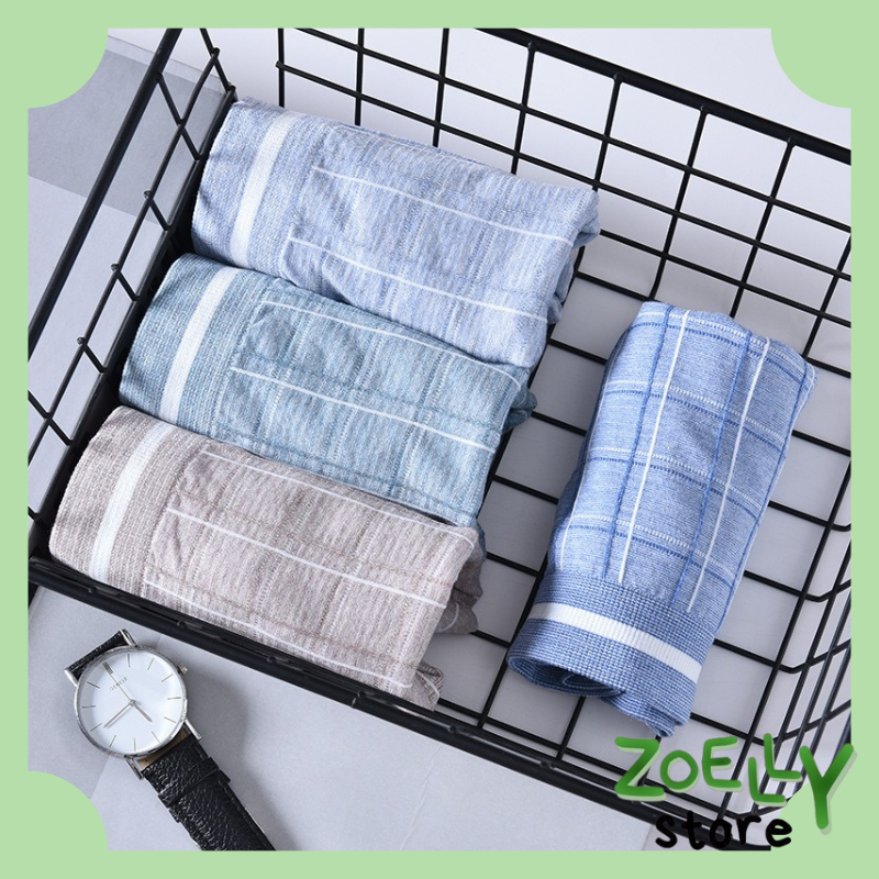 Zoelly W242 Boxer Pria Celana Dalam Yang Nyaman Seamless Boxer High Quality CD Pria (Set Kotak 4Pcs)