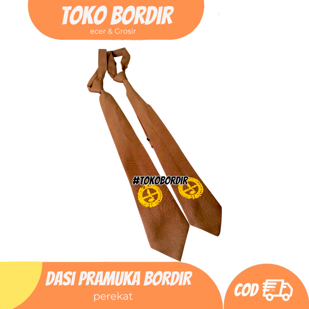 Dasi Pramuka bordir ( coklat )