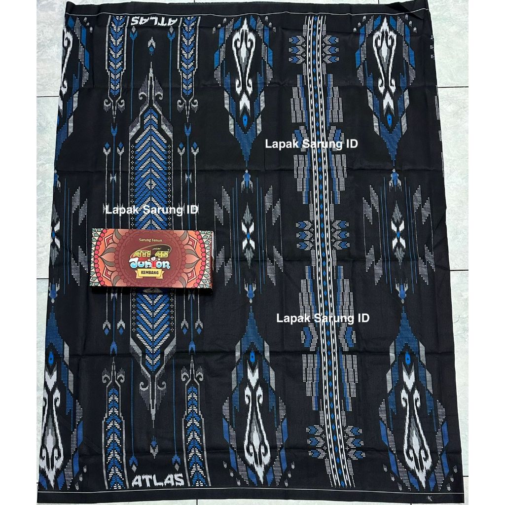Sarung ATLAS Junior Kembang SGE Hitam Biru