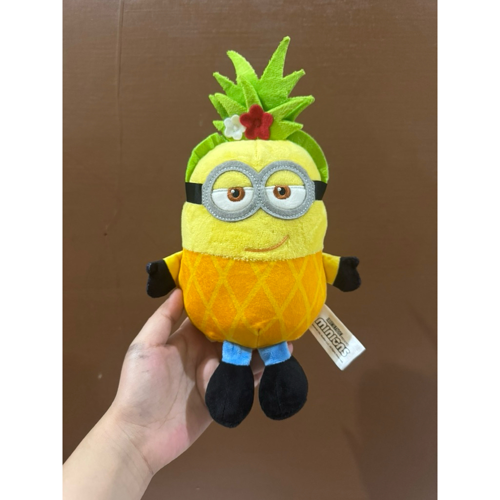 Boneka Karakter Minions Pineapple Tom size 23cm Original / Boneka Minions Nanas / Boneka Minions Ori