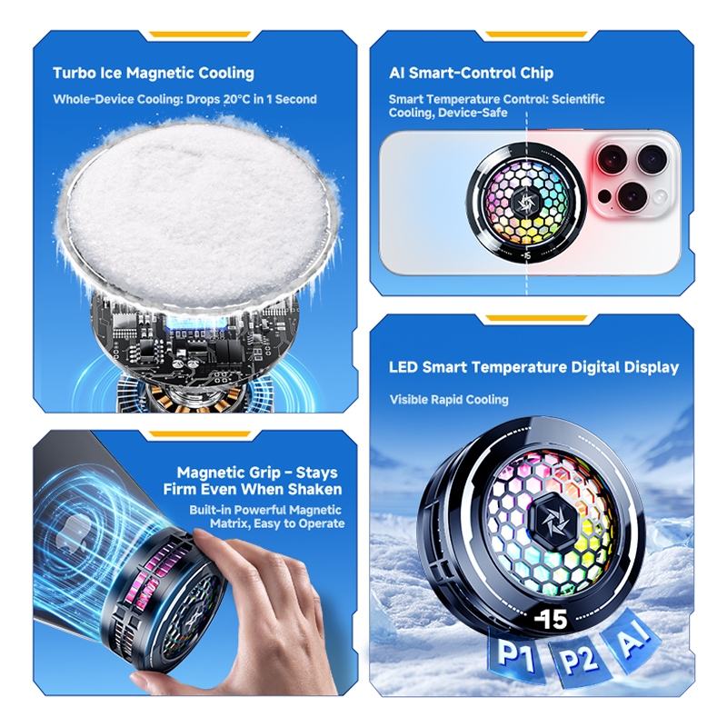 Radiator ponsel Fan Cooler Hp  Magnetic Pendingin Funcooler Ultra Quiet Quickly Cooling Mobile Phone