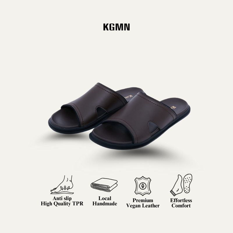 Kingman Sandal Pria Kekinian Orlando Sendal Selop Kulit Kualitas Import Premium - OR300