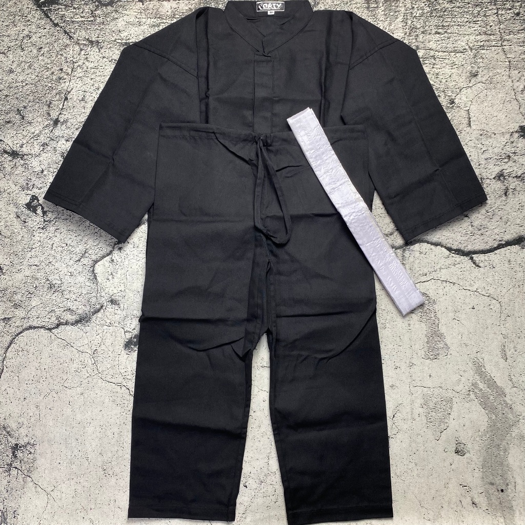 Baju SILAT ANAK Pakaian PENCAK SILAT HITAM Setelan BELADIRI ANAK (BAJU + CELANA + SABUK)