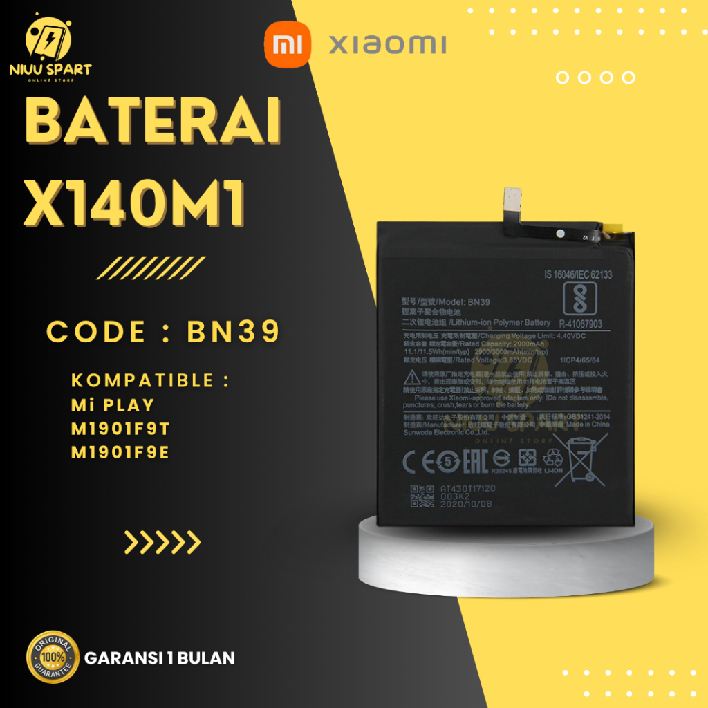 BATERAI BATTERY XIAOMI BN39 XIAOMI REDMI MI PLAY DOUBLE [IC POWER] ORIGINAL