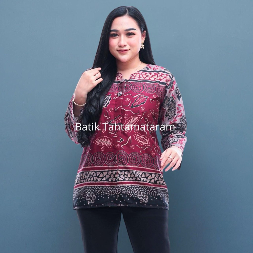 BLOUSE BATIK ATASAN WANITA JUMBO MURAH KEKINIAN