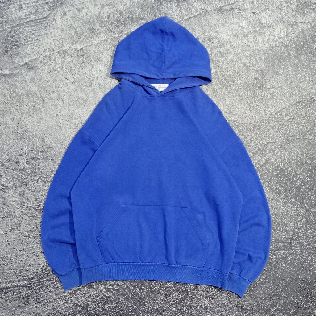jaket Hoodie PLAY GROUND basic polos biru jaket casual murah size xl