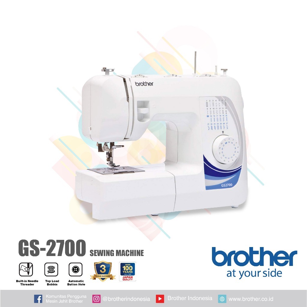 Mesin Jahit Brother GS2700 / GS 2700 / Brother Sewing Machine GS2700 - 27 Pola Jahitan