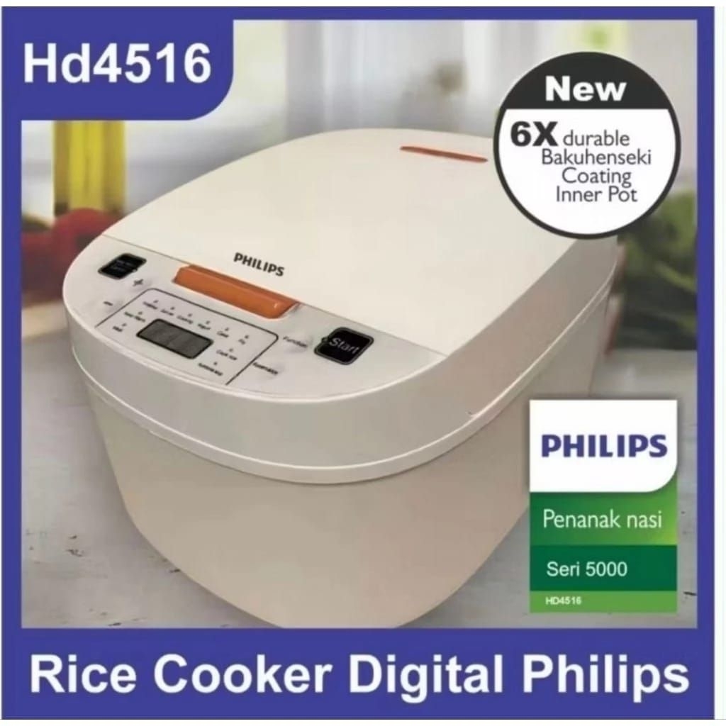 PENANAK NASI RICE Cooker Digital Multifungsi 2liter PHILIPS HD-4516