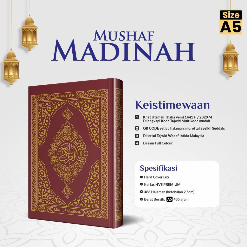 Mushaf Madinah A5 – Rasm Utsmani Standar Madinah