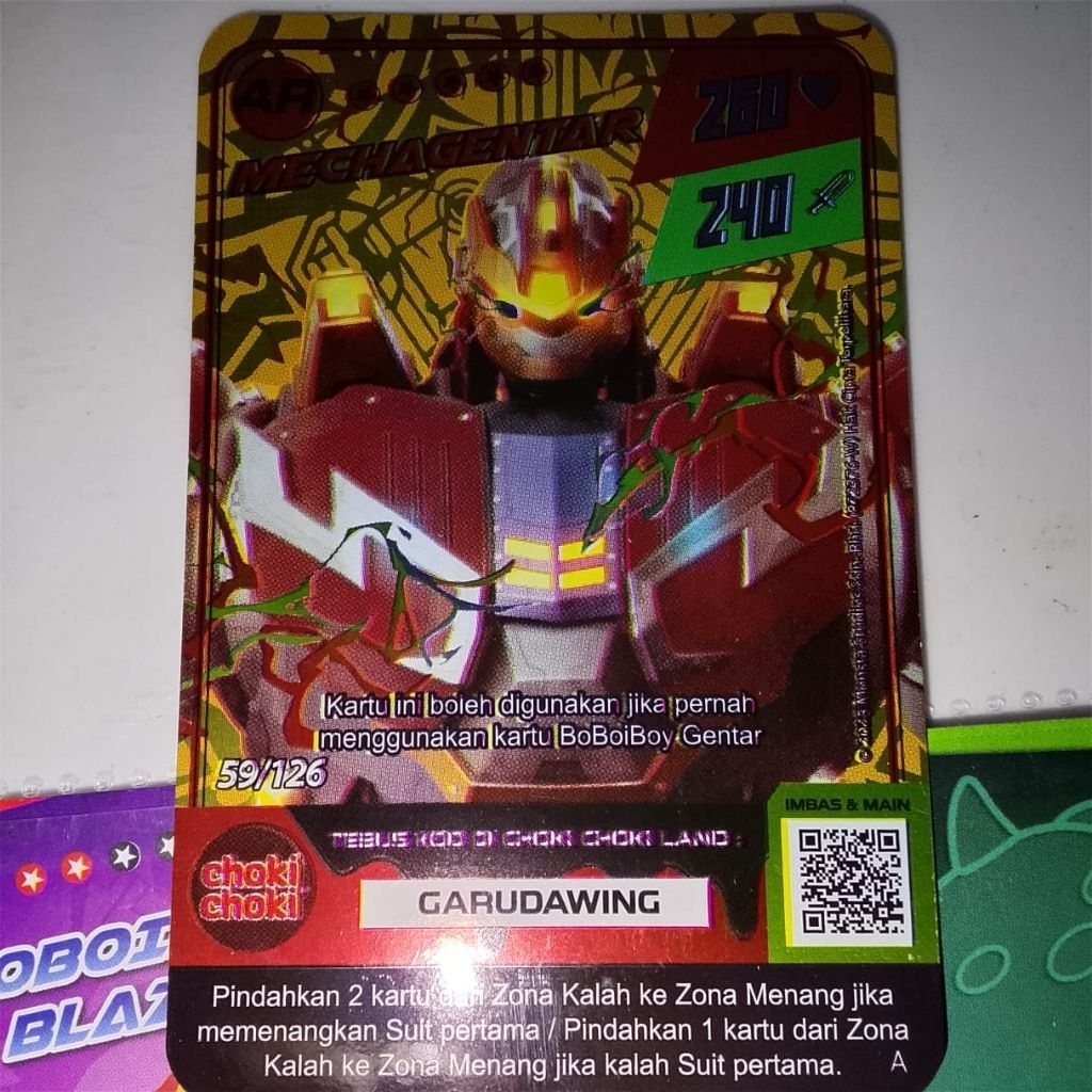 card Boboiboy galaxy Choki Choki hologram