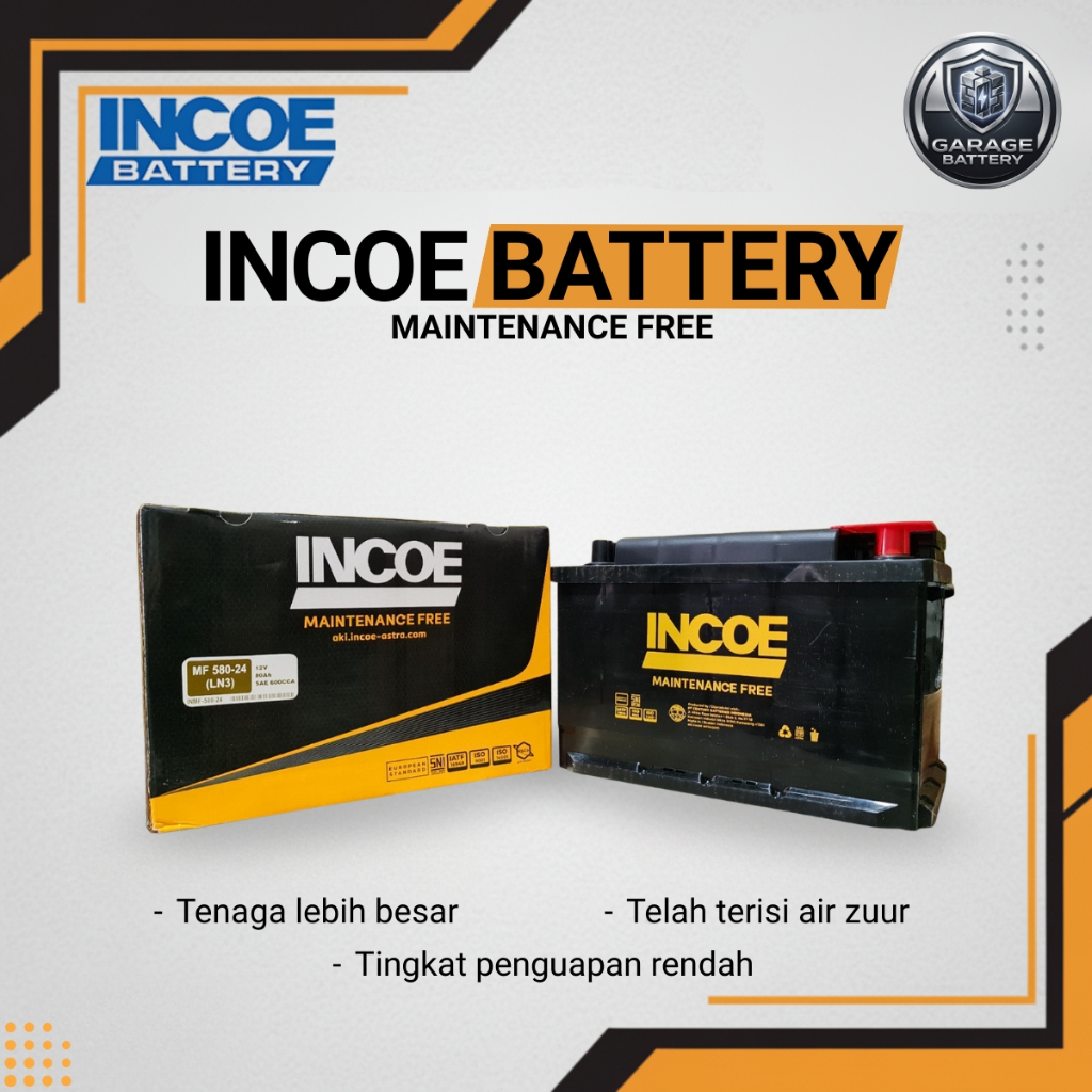 Incoe MF Aki Mobil MG HS 580-24 12V / 80Ah - Aki Kering