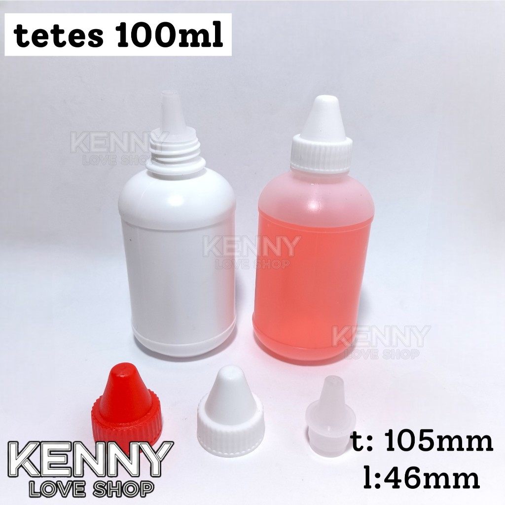 isi 10pcs - CC botol tetes 100 ml BOLONG LANCIP plastik putih natural 100ml bening HPDE HD