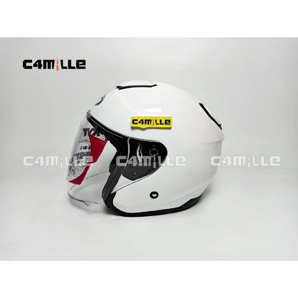 HELM KYT KYOTO SOLID WHITE ORIGINAL/ KYT KYOTO / HELM SINGLE VISOR / HELM HALF FACE