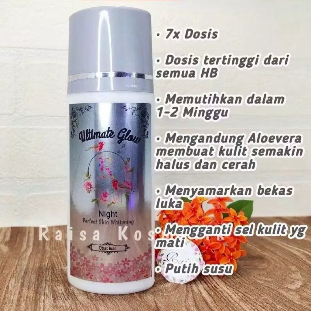 HB Ultimate Glow 7x Dosis Night Extra Ampuh Dosis HB Lotion Whitening Pemutih Badan Original