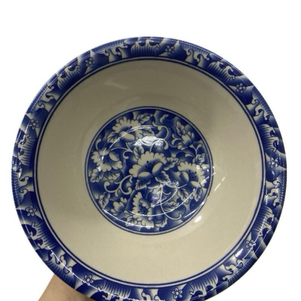 MANGKOK KERAMIK MOTIF BUNGA  BIRU 7 INCI LILIA