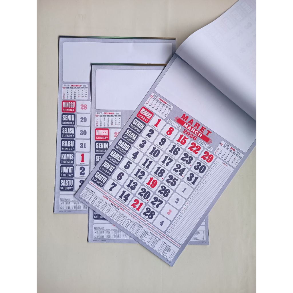 Kalender Kerja AO Memo Kalender Dinding 12 Lembar Lengkap Tahun 2026