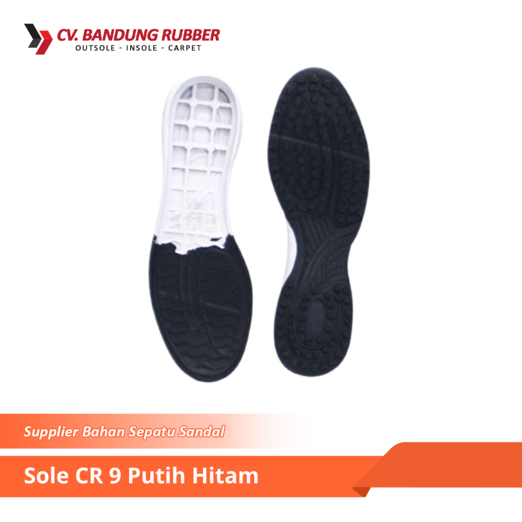 Outsole TPR CR 9 Putih Hitam Untuk Sepatu Olahraga Badminton Sol Bola Sol Olahraga Sol Sport  Sol Se