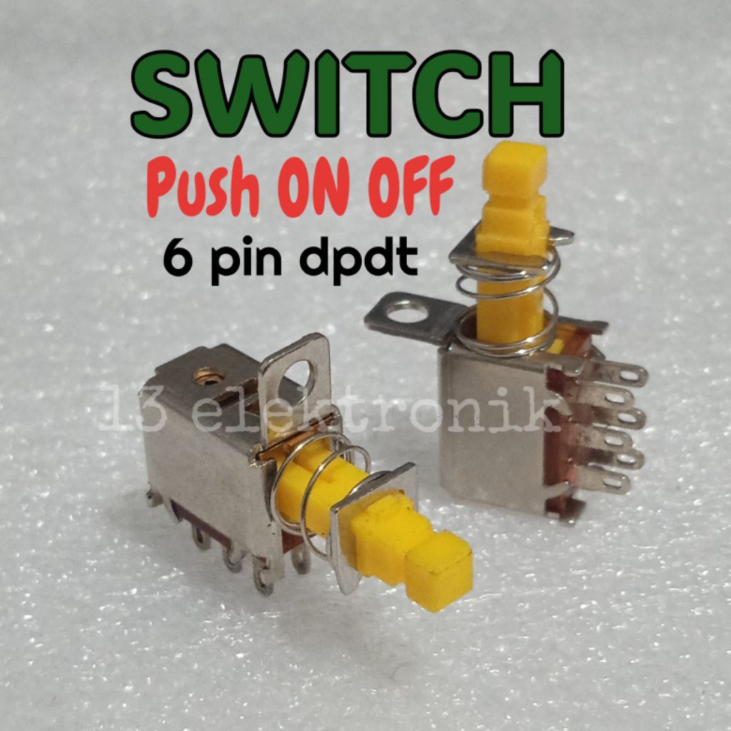 Switch push on off dpdt 6pin