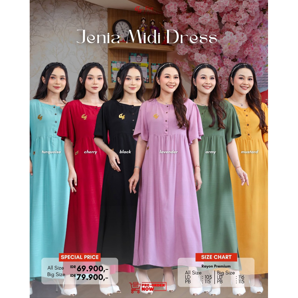 Fee Fashion - Dress / Midi Dress / Daster / Jenia Midi Dress Fee Fashion