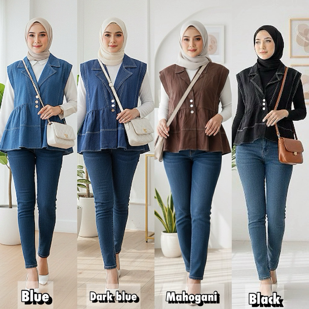 SCH_ VEST JEANS OUTER JEANS JACKET ROMPI JEANS