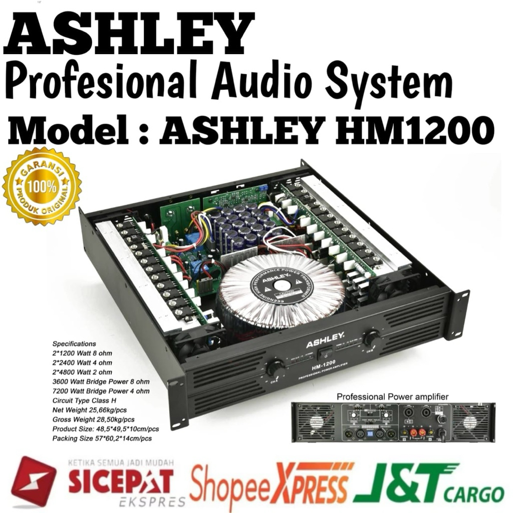 Power Amplifier Ashley Hm1200 Original Amplifier Ashley 2 Channel