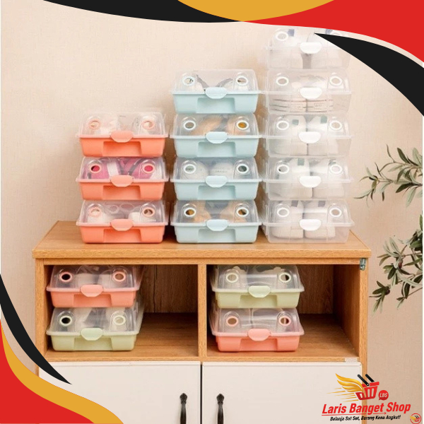HL0199 Kotak Sepatu Plastik Transparan Penyimpanan Kotak Sepatu Shoes Storage Box