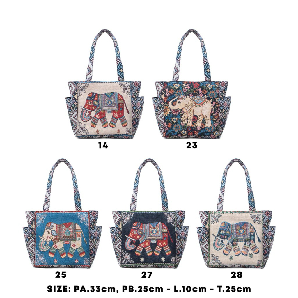 Tas tenteng kanvas mekkah dan gajah - TKF.274