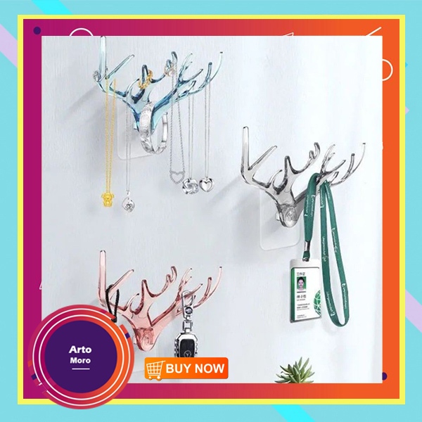 Hanger Gantungan Kunci Dinding Tanduk Rusa Doe Deer Key Hooks Stand Hook Dekorasi Pajangan Gantung V