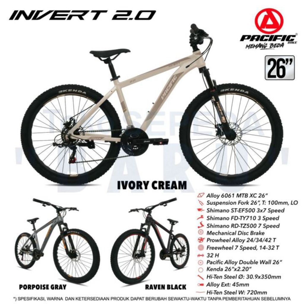 SEPEDA GUNUNG MTB 27.5 INCH PACIFIC INVERT 2.0 / VIGILON 4.1 / VIGILON 4.2 / INVERT PERSIJA / VIGILO