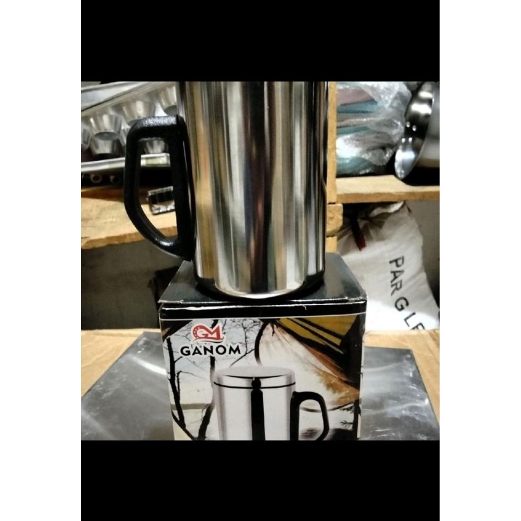 Gelas mug Kantor muk cangkir air panas dingin + tutup kapasitas 500 ML