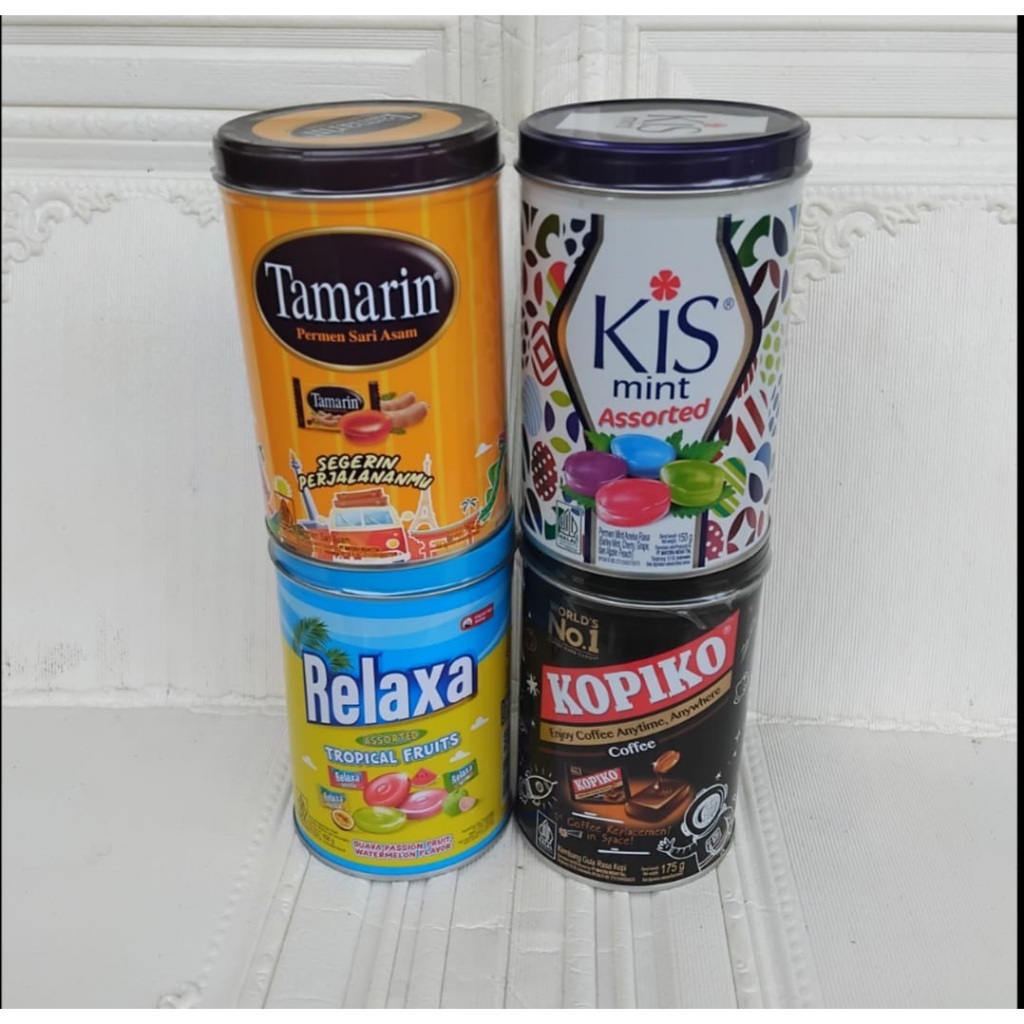 Permen Kiss,kopiko,relaxa,tamarin Kaleng 150Gram - Barang Lengkap