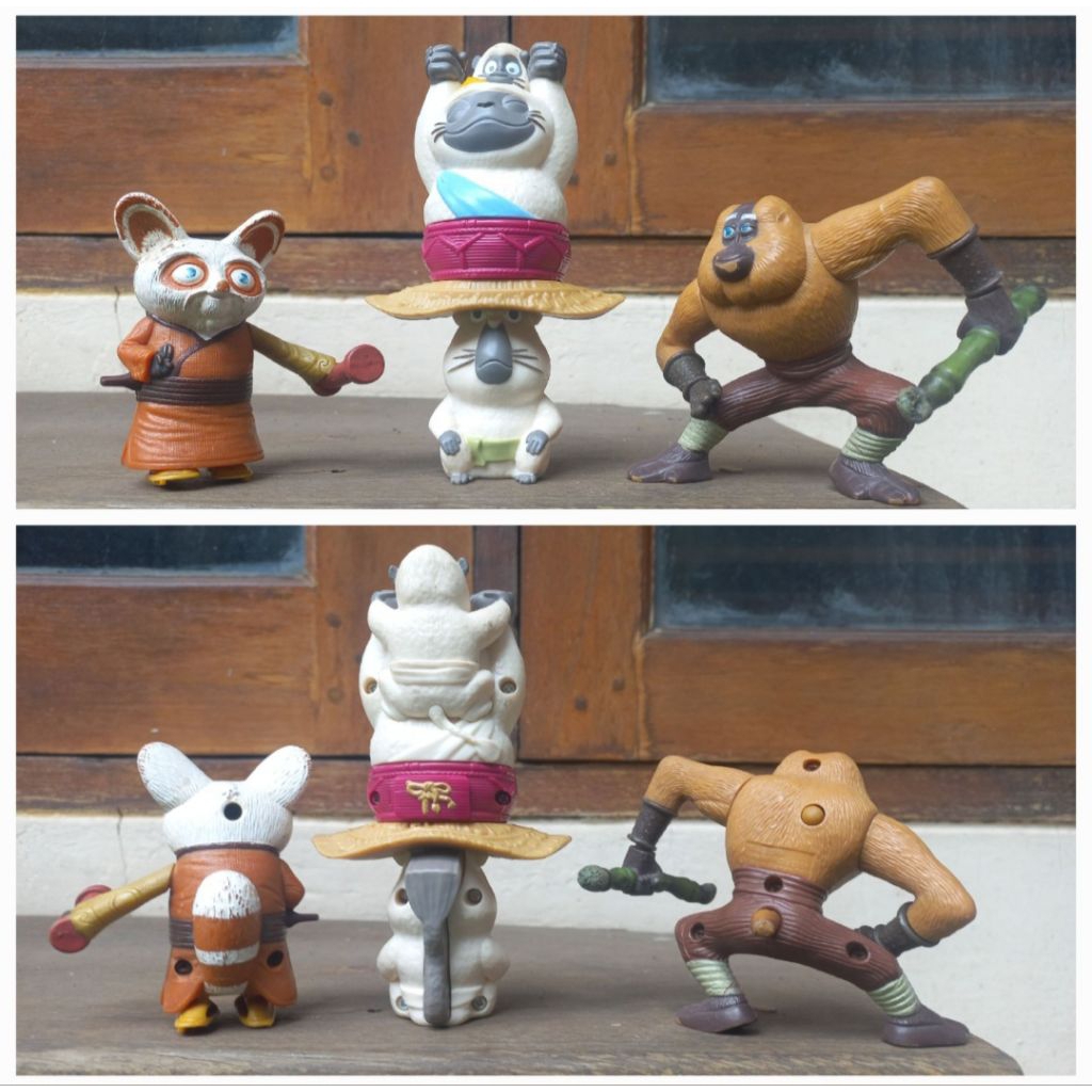 Mainan Figure Kungfu Panda set dapat 3pc Master Shifu , monkey orgis seri Raya The Last Dragon dan M