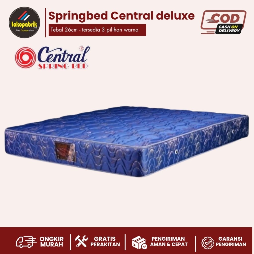 Springbed central deluxe 1set divan + springbed central 160x200 springebed 180x200