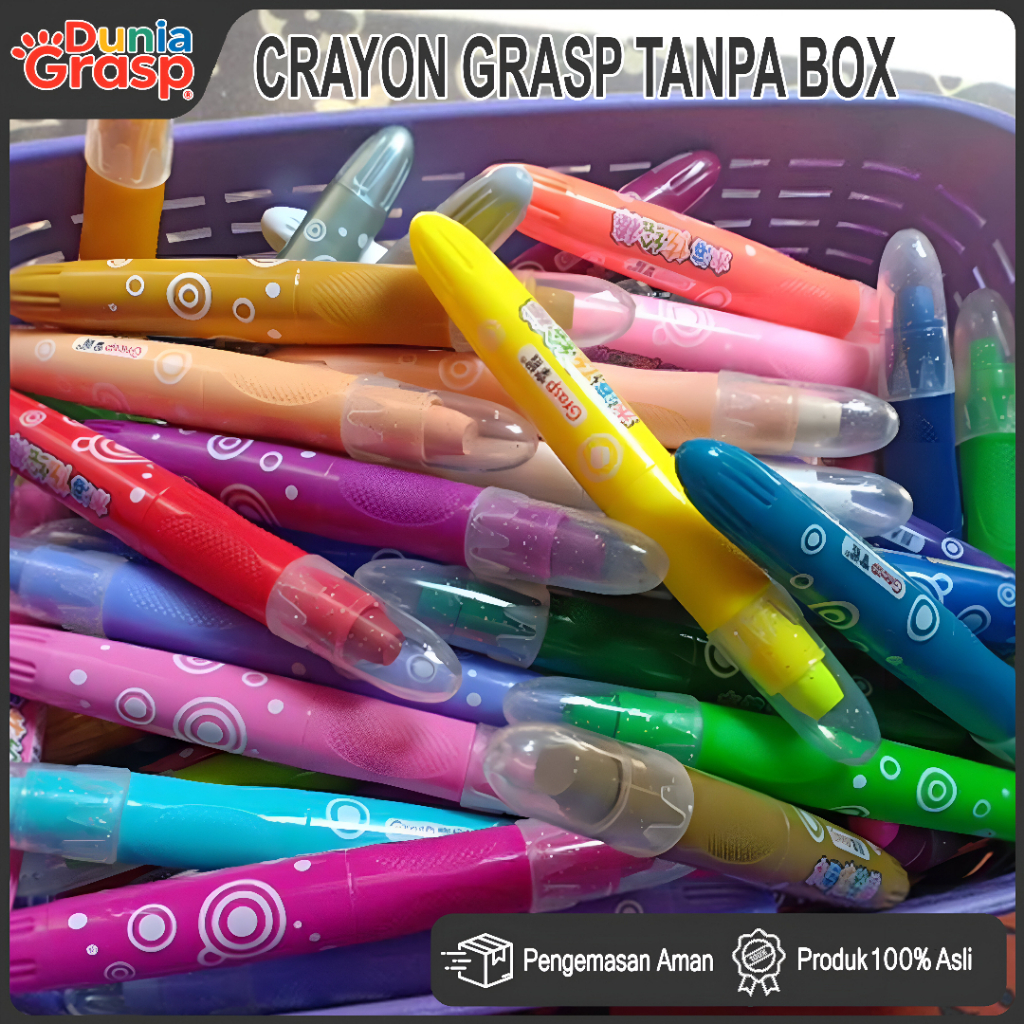 Crayon Grasp Mata Besar Sedang Kecil Isi 48 Warna | Tanpa Box