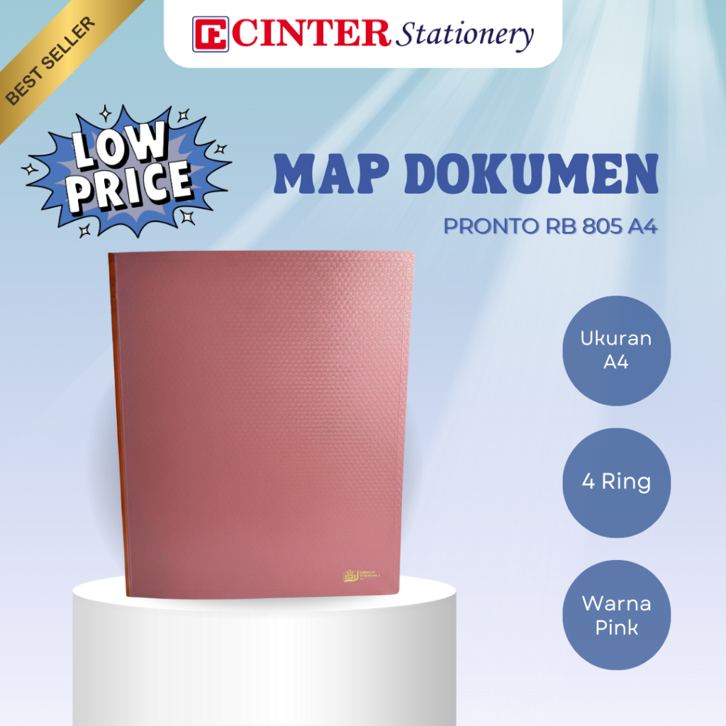 PRONTO - MAP DOKUMEN / MAP PENYIMPANAN DOKUMEN / MAP BINDER  4 RING RB 805 UKURAN A4