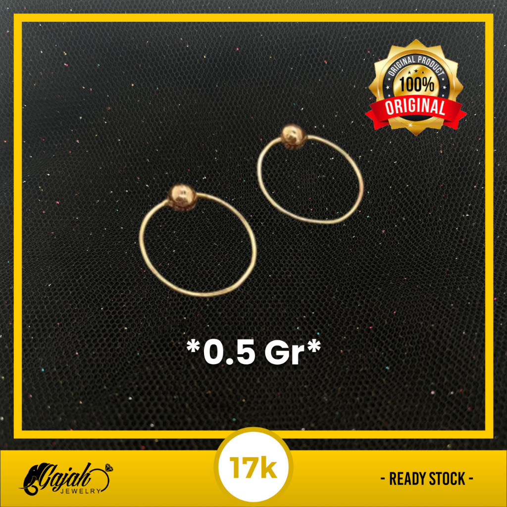 Anting Anak Emas 17K - Toko Emas Gajah - 0.5 Gram S3247