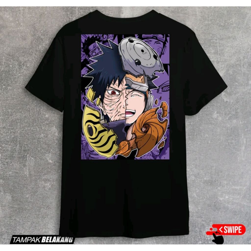 Kaos T-shirt anime UCHIHA OBITO Kaos Distro unisex