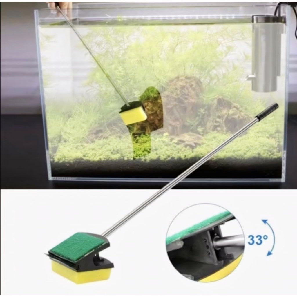 Sikat Kaca Akuarium Stenlis 60cm /Scaper pembersihan kaca aquarium