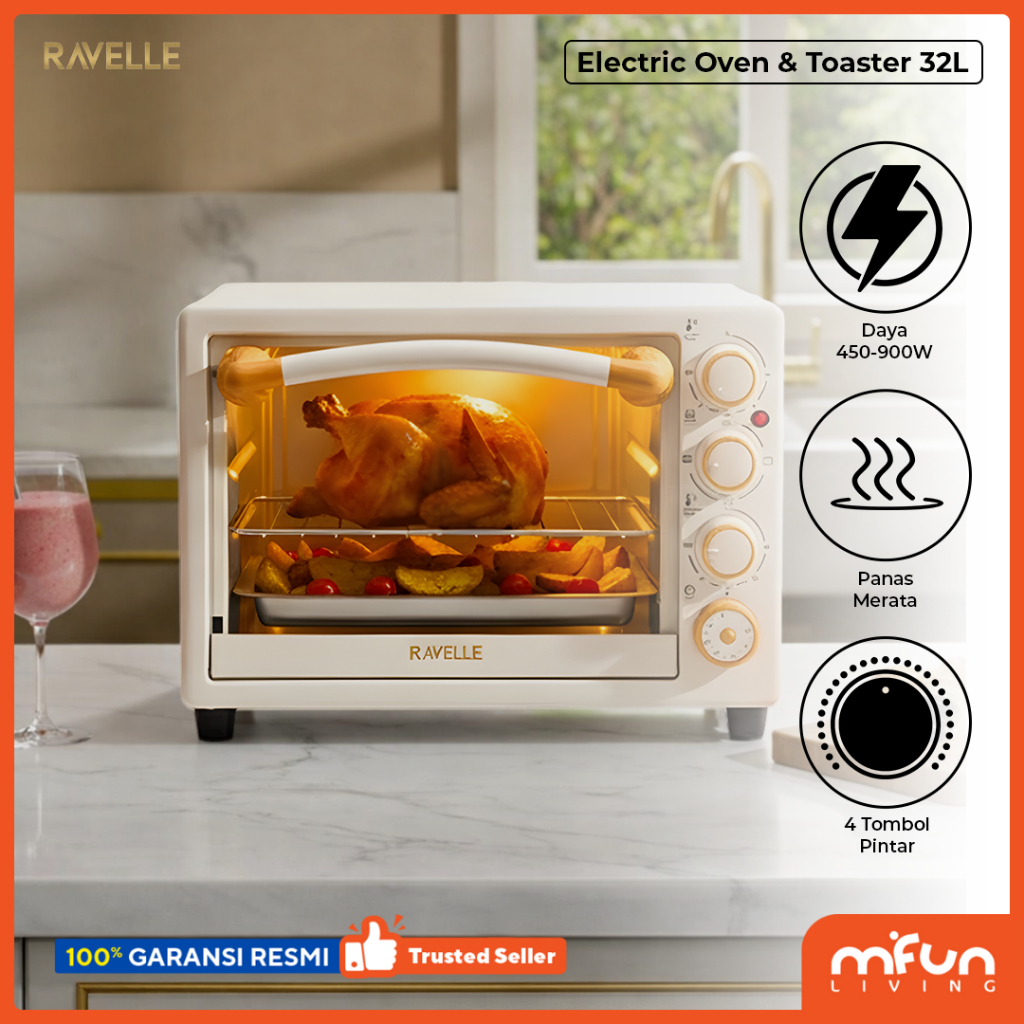 Ravelle Oven Elevee Electric 32L - Oven Electric Aesthetic