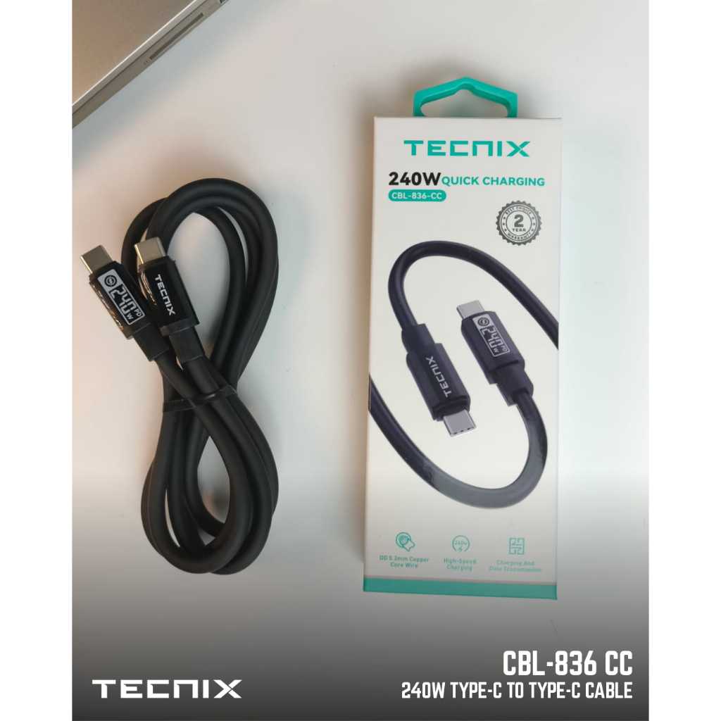 TECNIX CBL-836 CC Kabel Data Type-C to Type-C 240W Quick Charging