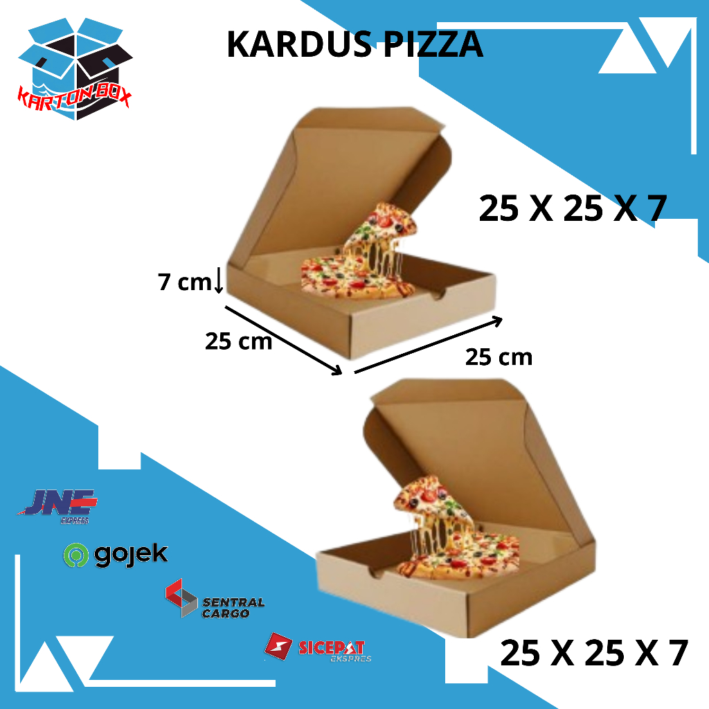 Kemasan Pizza Box 25X25X7 Kardus Pizza Polos/Box Pizza/Kardus Pizza/Kotak Kardus/Kotak Karton